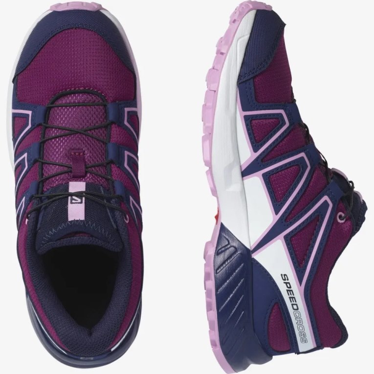 Fuchsia / Navy Salomon Speedcross Kids' Hiking Shoes | IE JS4021